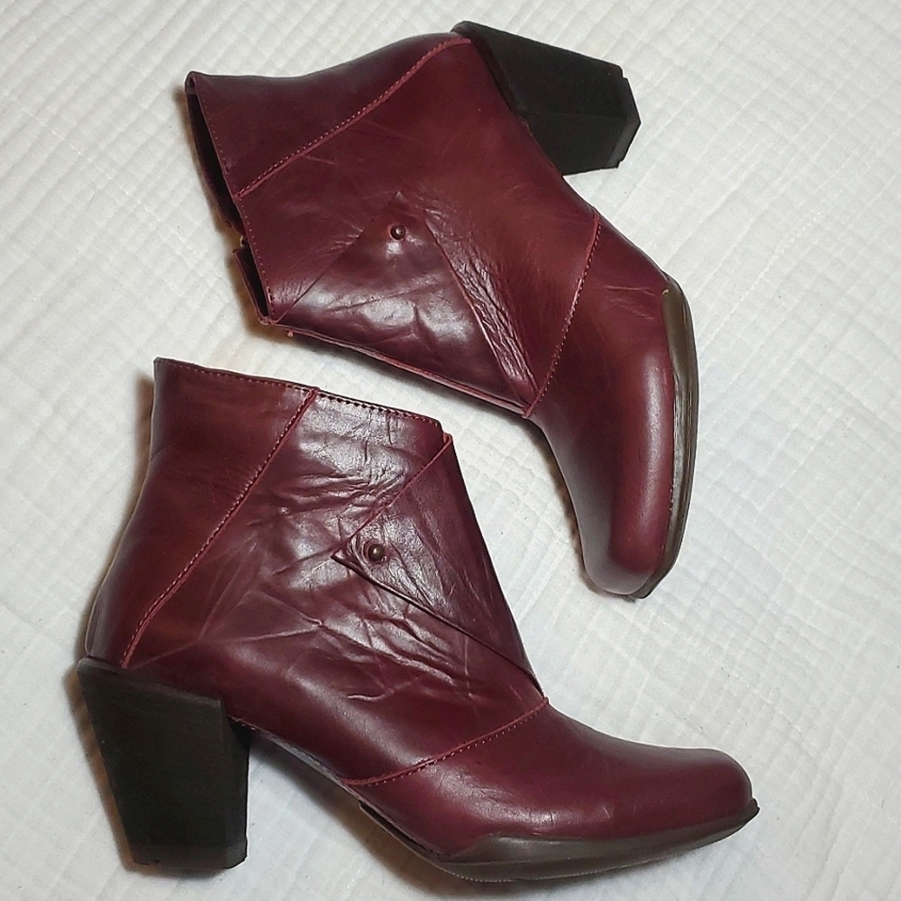 Sergio Tomani Leather Ankle Boots* Cordovan* 3 in heels* 40EU